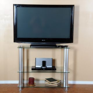 RTA Home And Office Extra Tall Glass and Aluminum 35 TV Stand TVM 002