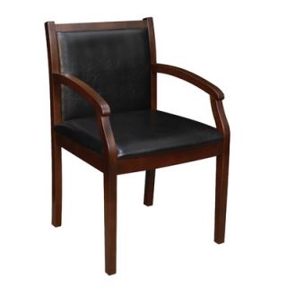 Regency Regent Wood and Leather Guest Side Chair 9875L Finish Mocha Walnut