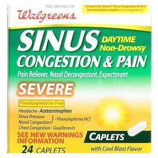  Sinus Congestion & Pain Severe Caplets Daytime, 24 ea Health & Personal Care