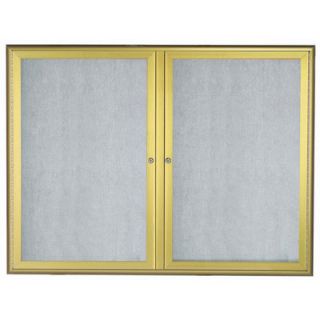 AARCO LED Lighted Enclosed Bulletin Board OWFC364 Finish Gold