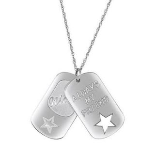 Message Dog Tag Pendant with Star Cutout in Sterling Silver   Zales