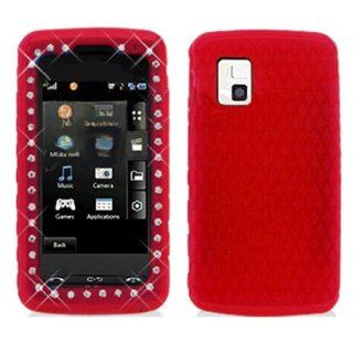 Soft Skin Case Fits LG CU920 CU915 VU Solid Red with Diamond Skin AT&T Cell Phones & Accessories