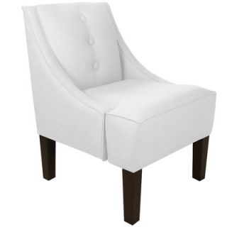 Skyline Furniture Twill Cotton 3 Button Swoop Arm Chair SKY11254 Color White