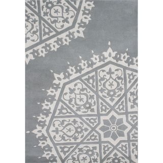 Grey Handmade New Zealand Blended Wool Rug (5 X 8)