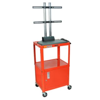 Luxor Adjustable Height Flat Panel Cart with Cabinet AVJ42C LCD Color Red