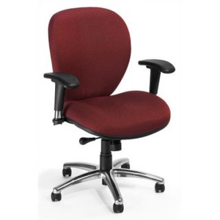 OFM ComfySeat Mid Back Confrence Chair with Arms 648 Fabric Burgundy