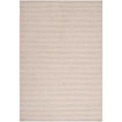 Hand crafted Solid Antique White Caparo Street Wool Rug (9 X 13)