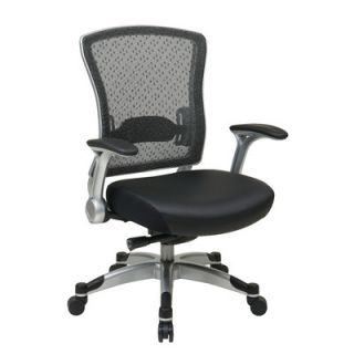 Office Star R2 SpaceGrid Back Eco Leather Office Chair with Flib Arms 317 ME3