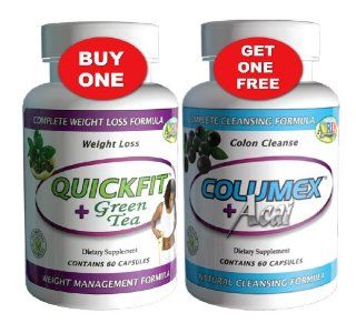 Quickfit + Green Tea Weight Loss Formula Plus Free Colon Cleanser Health & Personal Care