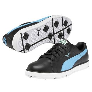 Puma Mens Pg Clyde Black/blue Atoll Golf Shoes