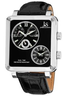 Joshua & Sons JS 30 01  Watches,Mens Black Dial Black Leather, Casual Joshua & Sons Quartz Watches