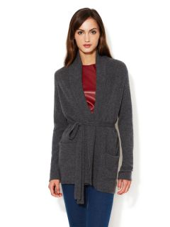 Cashmere Belted Cardigan by White + Warren