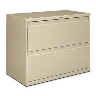 HON 800 Series Lateral File   36" x 19.25" x 28.38"   Metal   2 x File Drawer(s)   Legal, Letter   Interlocking, Durable, Label Holder, Leveling Glide, Recessed Handle, Ball bearing Suspension   Putty 