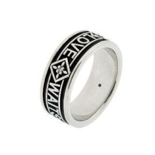 Mens Diamond Accent LOVE WAITS Purity Ring in Sterling Silver
