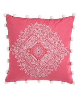 Embroidered Medallion Pillow, 14Sq.   Dena Home
