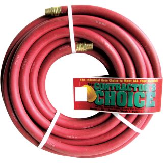Industrial Red Rubber Hose — 3/4in. x 50ft., 3/4in. NPT Fittings, 300 PSI, Model# RR3/4X25-300-12MP  Air Hoses   Reels