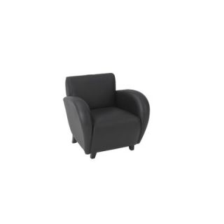 OSP Furniture Eleganza Leather Lounge Chair SL2431 Finish Black, Leg Finish