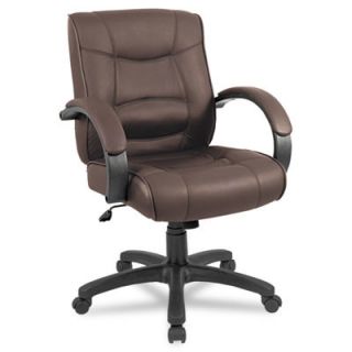 Alera Strada Series Mid Back Office Chair ALESR42LS Leather Brown Leather