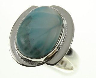 925 Sterling Silver NATURAL LARIMAR Ring, Size 10.5, 6.52g Jewelry
