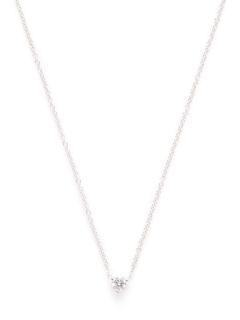 0.15 Total Ct. Round Cut Diamond & White Gold Solitaire Station Necklace by Nephora