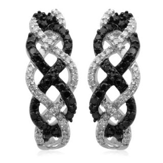online only 1 2 ct t w enhanced black and white diamond braided j hoop