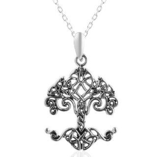 925 Sterling Celtic Tree of Life Pedant Necklace 29mm (1.14), 925 Rolo chain, 18" Pendant Necklaces Jewelry