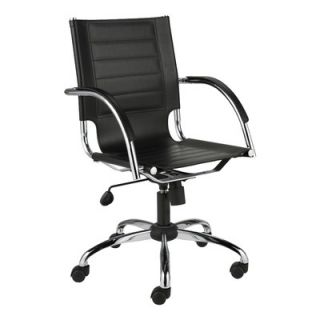 Eurostyle Dave Mid Back Leather Office Chair with Arms 00401BLK