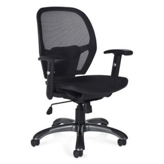 Offices To Go Mid Back Mesh Tilter Executive Chair with Fixed Height Molded A