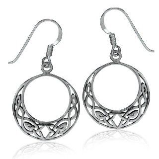 925 Sterling Silver Celtic Knot Circle Dangle Earrings Jewelry