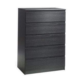 Tvilum Scottsdale 5 Drawer Chest 7029520 / 7029561 Finish Black Woodgrain