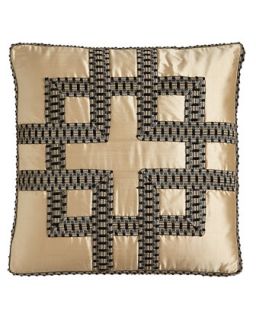 Silk Pillow with Jacquard Tape Trim, 20Sq.   Dian Austin Couture Home