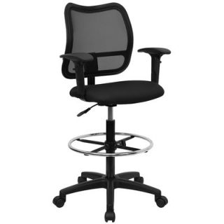 FlashFurniture Height Adjustable Drafting Stool with Cutout WLA277 Fabric Bl
