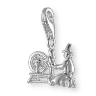 MELINA Charms clip on pendant spinning wheel sterling silver 925 Jewelry