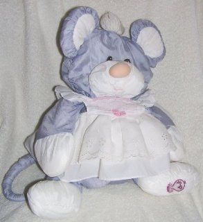 1987 Fisher Price Puffalumps 16" Grey Puffalump Mouse in White Dress Toys & Games