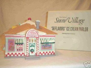 Dept 56 Snow Village 56 Flavors Ice Cream Parlor 51519  Holiday Collectible Buildings  