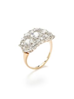 Art Deco Gold & Diamond Cluster Cocktail Ring by Portero Luxury