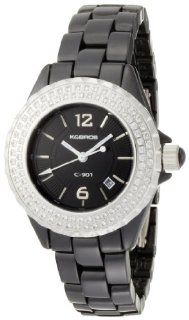 K&BROS Women's 9142 1 C 901 Full Ceramic Stones Black Watch Watches