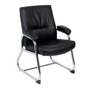 Lorell Leather Guest Chair with Metal Leg LLR60504
