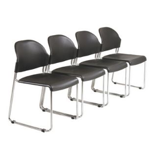 Office Star 2 Pack Stack Chair STC3230 Quantity Set of 4, Seat Finish Black