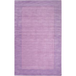Hand crafted Purple Tone on tone Bordered Grose Wool Rug (2 X 3)
