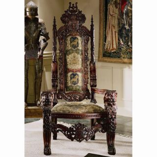 Design Toscano The Lord Raffles Lion Throne Fabric Arm Chair AF1038