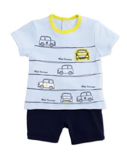 Mini Driver Print Shirt & Shorts Set, 3 12 Months