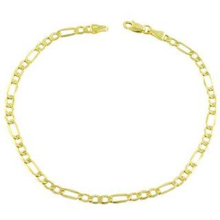 14k Gold Overlay Sterling Silver Figaro Chain 18 Inch Necklace Jewelry