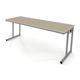 Fleetwood Wide Computer Table with Flip Top Wire Management and Adjustable He