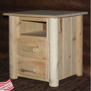 Lakeland Mills Frontier 2 Drawer Nightstand HNS2 Finish Unfinished