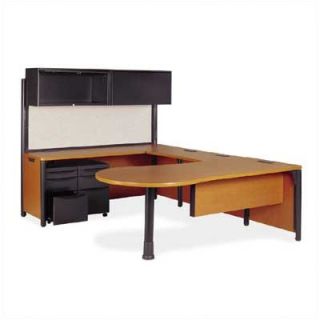 Virco Plateu U Shaped Desk Office Kit PTOFFICE4 Desktop Color Carmel Sagawoo