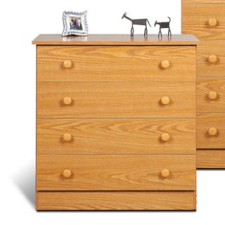 Prepac 4 Drawer Chest WHD 3031 4, OBD 3031 4, BHD 3031 4 Finish Oak