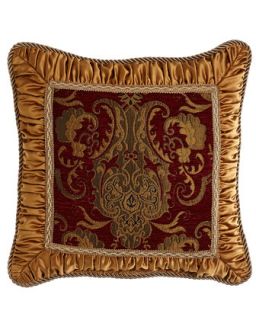 Pillow with Shirred Gold Frame, 18Sq.   Austin Horn Classics