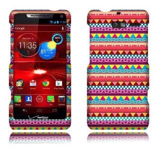 Motorola Droid RAZR M XT907 Pink Aztec Glossy Cover Cell Phones & Accessories