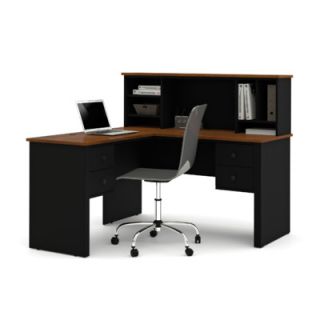 Bestar Somerville Corner Desk with Hutch 45850 18 / 45850 63 Finish Black an